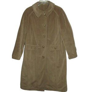 Montello Coat 16-1/2 Tan Brown Long Midi Vintage Soft & Cozy nylon cotton tricot